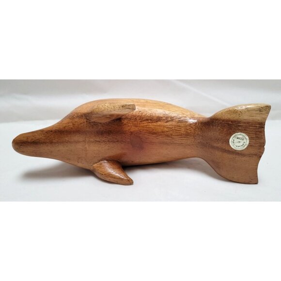 Hand-Carved Wooden Dolphin Figurine Figure Statue About 7 Inches Long - Lot D - Picture 7 of 7